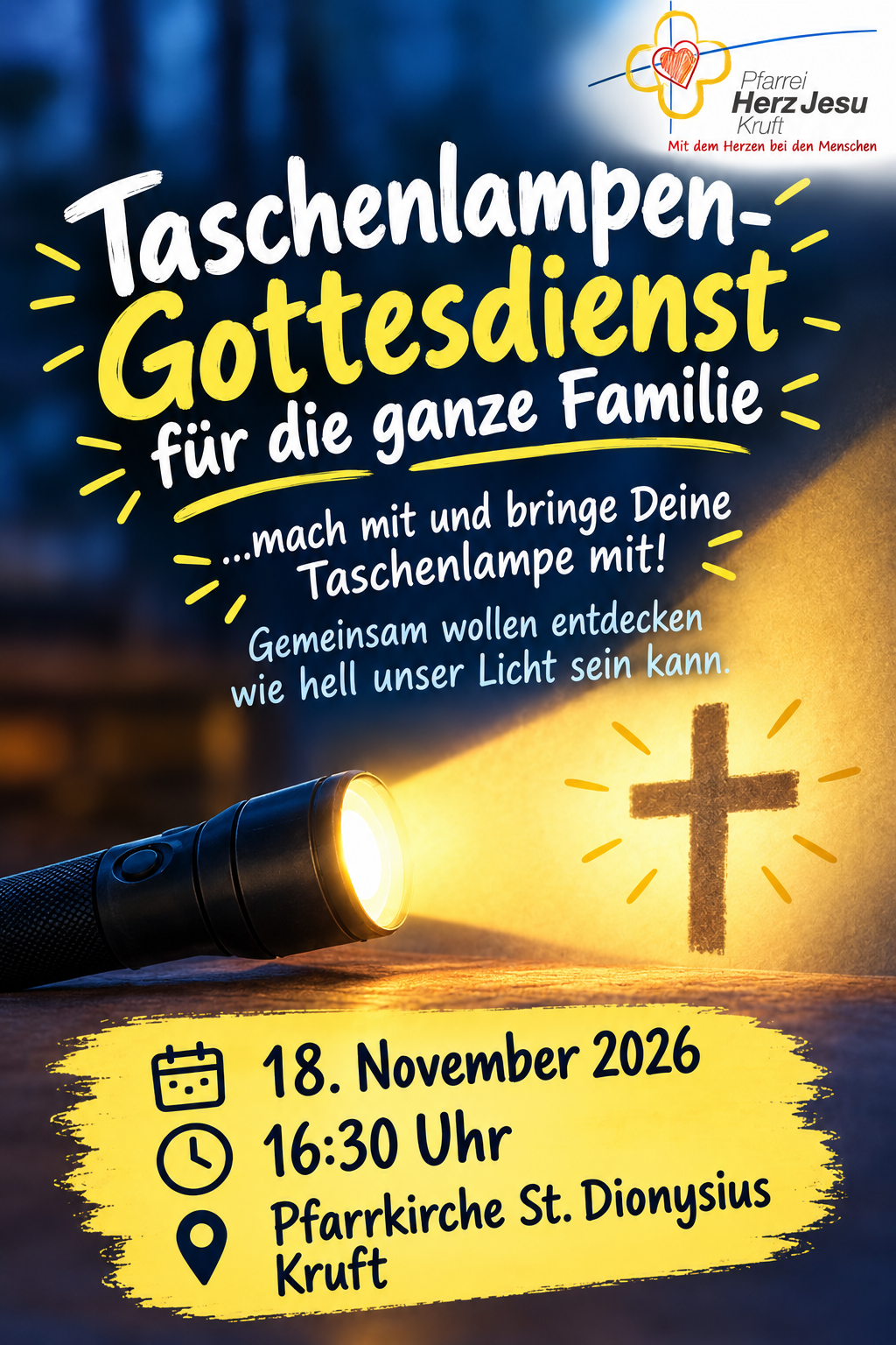 Taschenlampengottesdienst in Kruft 2026